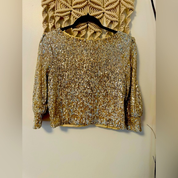 NWT Alexia Admor Size L Sequin Blouse - Picture 2 of 12